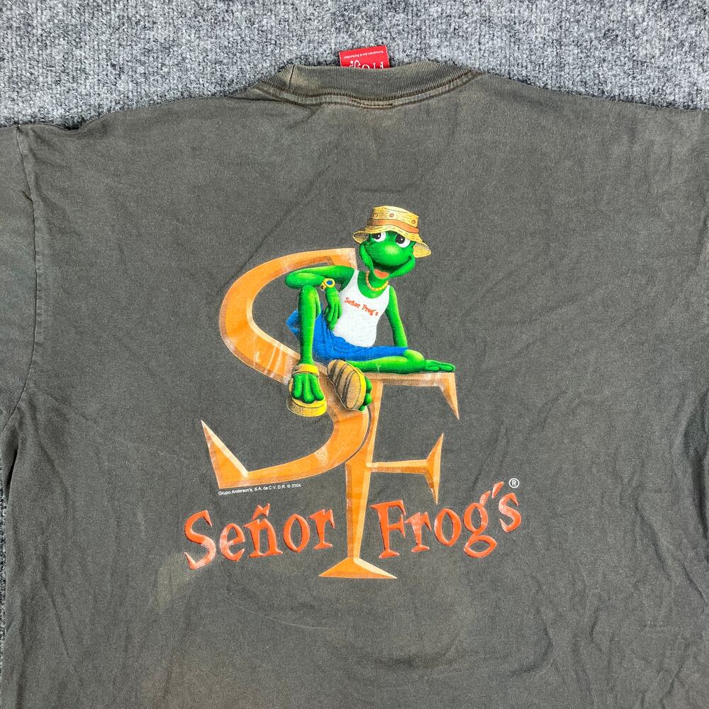 Señor Frog’s T-Shirt Mens XXL Black Puerto Rico Souvenir‎ Graphic Logo Tee